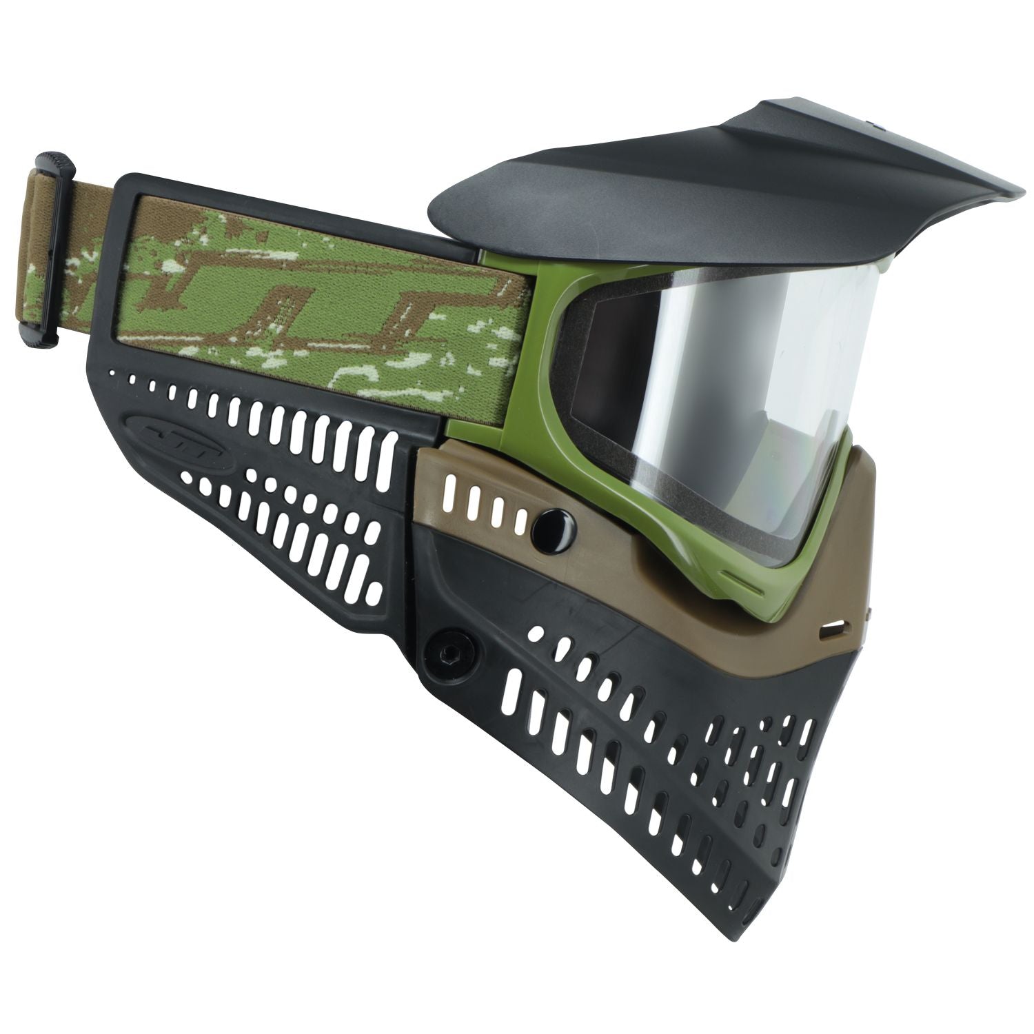 JT PROFLEX SE PAINTBALL MASK - OLIVE/BROWN W/CLEAR LENS