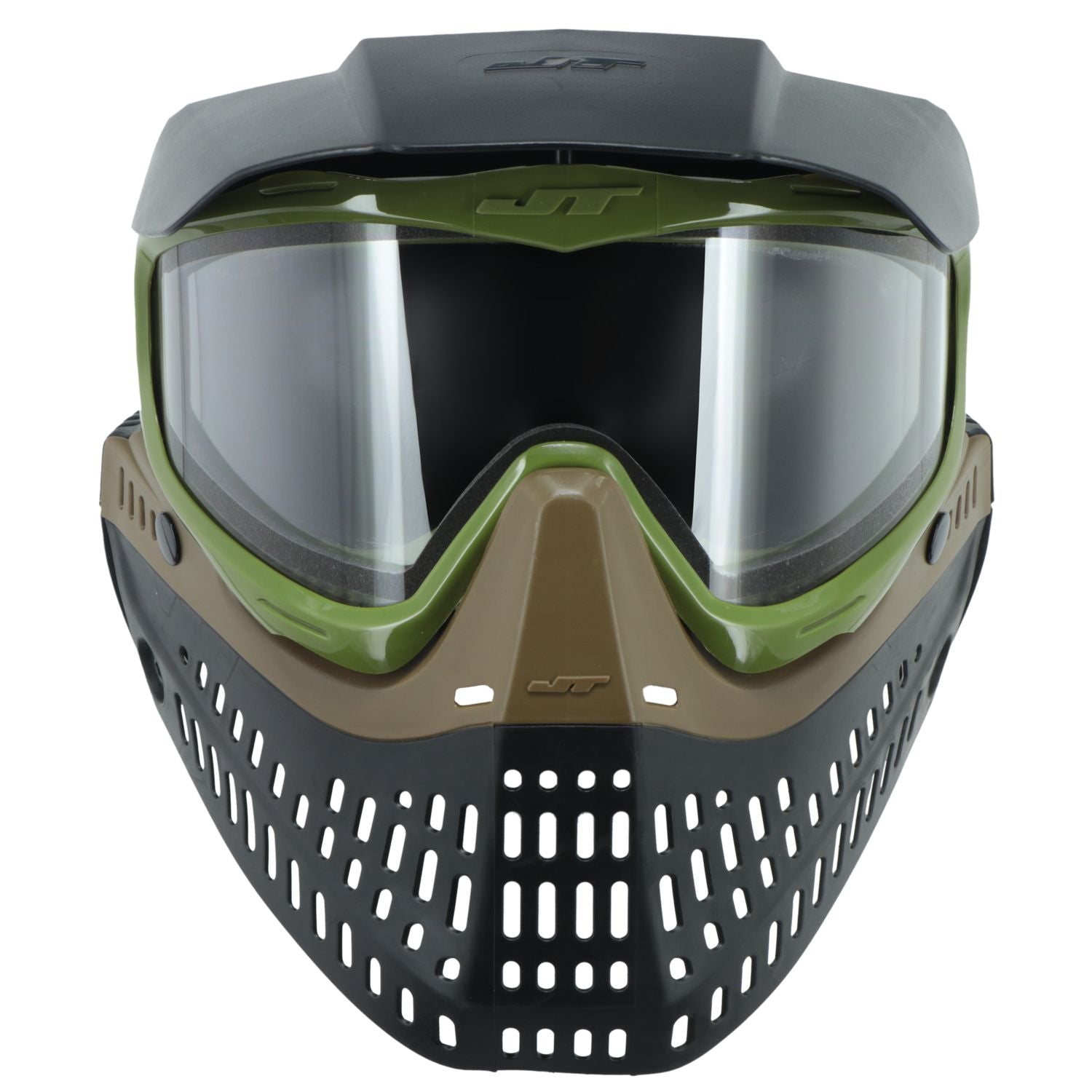 JT PROFLEX SE PAINTBALL MASK - OLIVE/BROWN W/CLEAR LENS