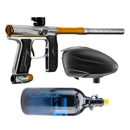 Empire AXE 2.0 Paintball Gun Combo- Dust Silver/ Dust Gold